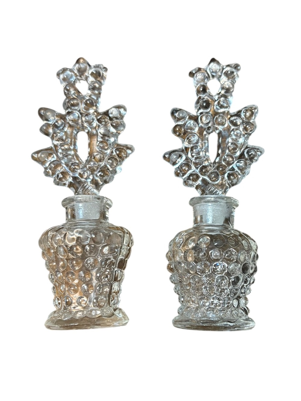 1940s vintage Imperial Glass company perfume bottles with stoppers